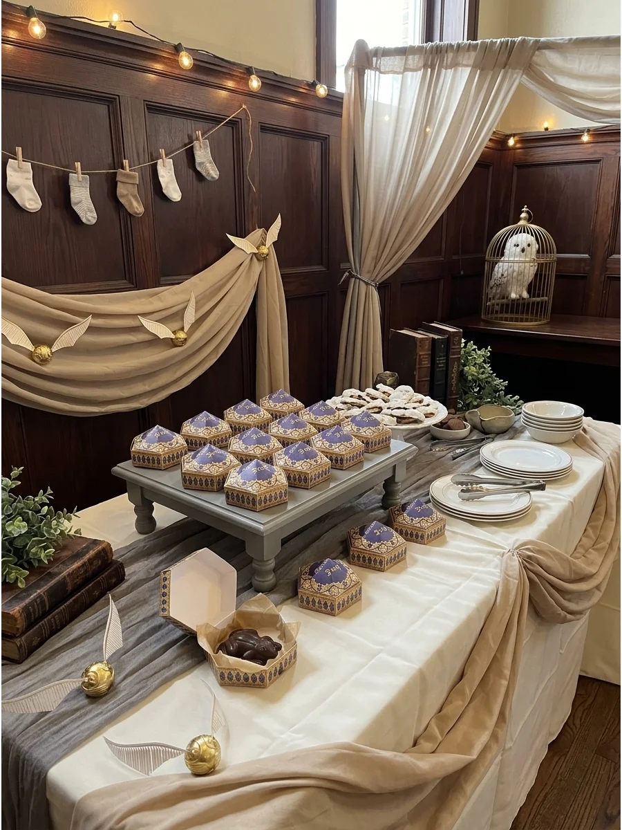 Main Party Table harry potter baby shower ideas