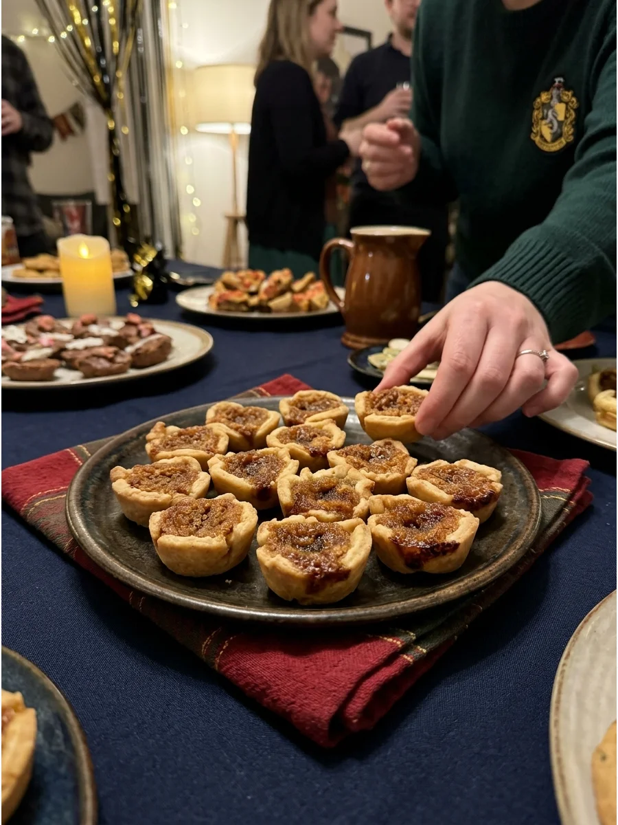 Treacle Tart Bites. Turn classic treacle tart into miniature tartlets that are much easier for party guests to pick up and eat. harry potter party food
