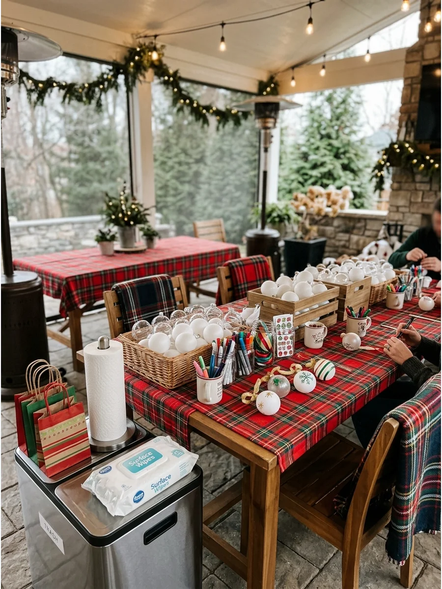 Simple Cleanup Station Hosting christmas party