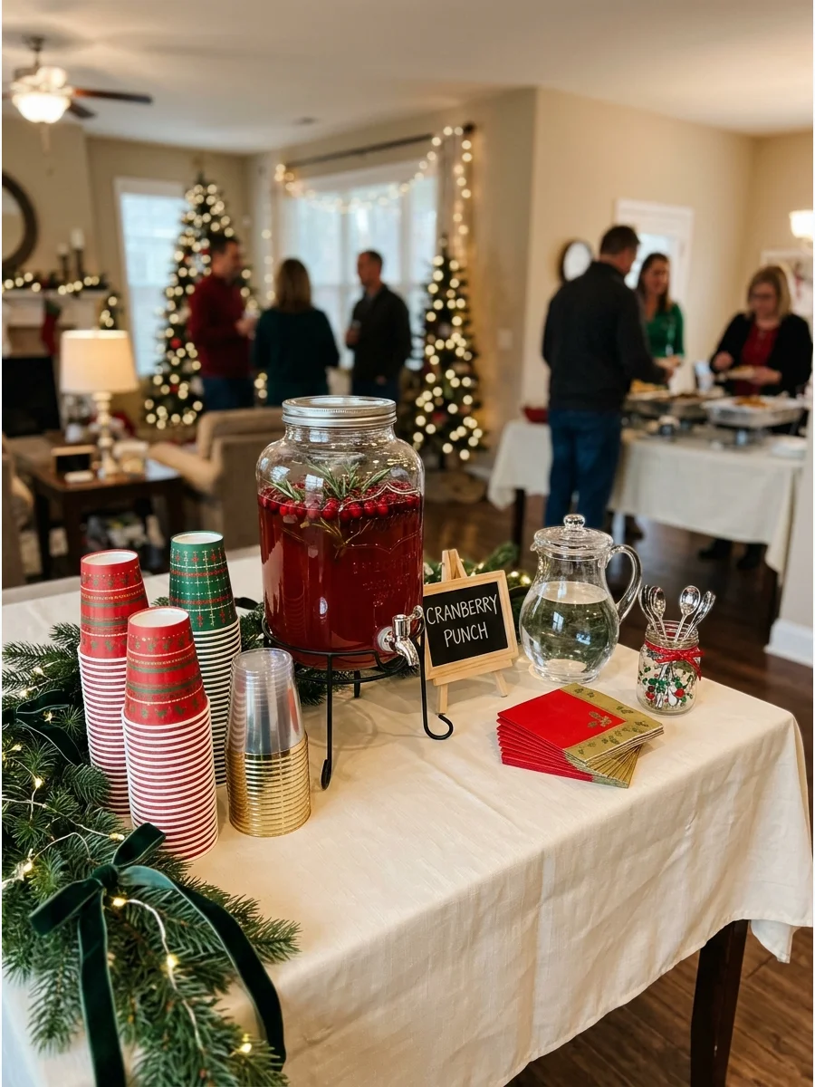 Theme Drink Station Hosting christmas party