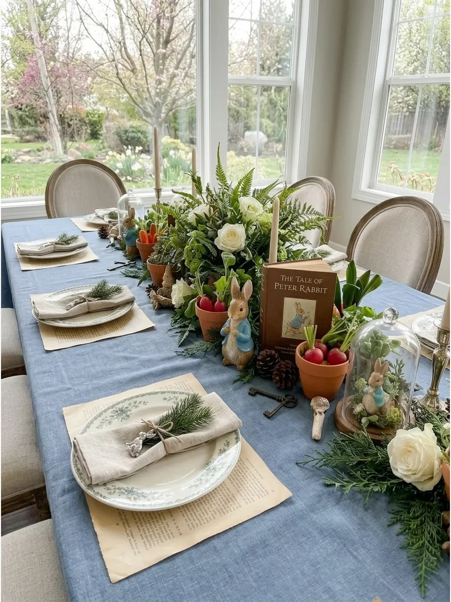Vintage Peter Rabbit Tablescape support view 1