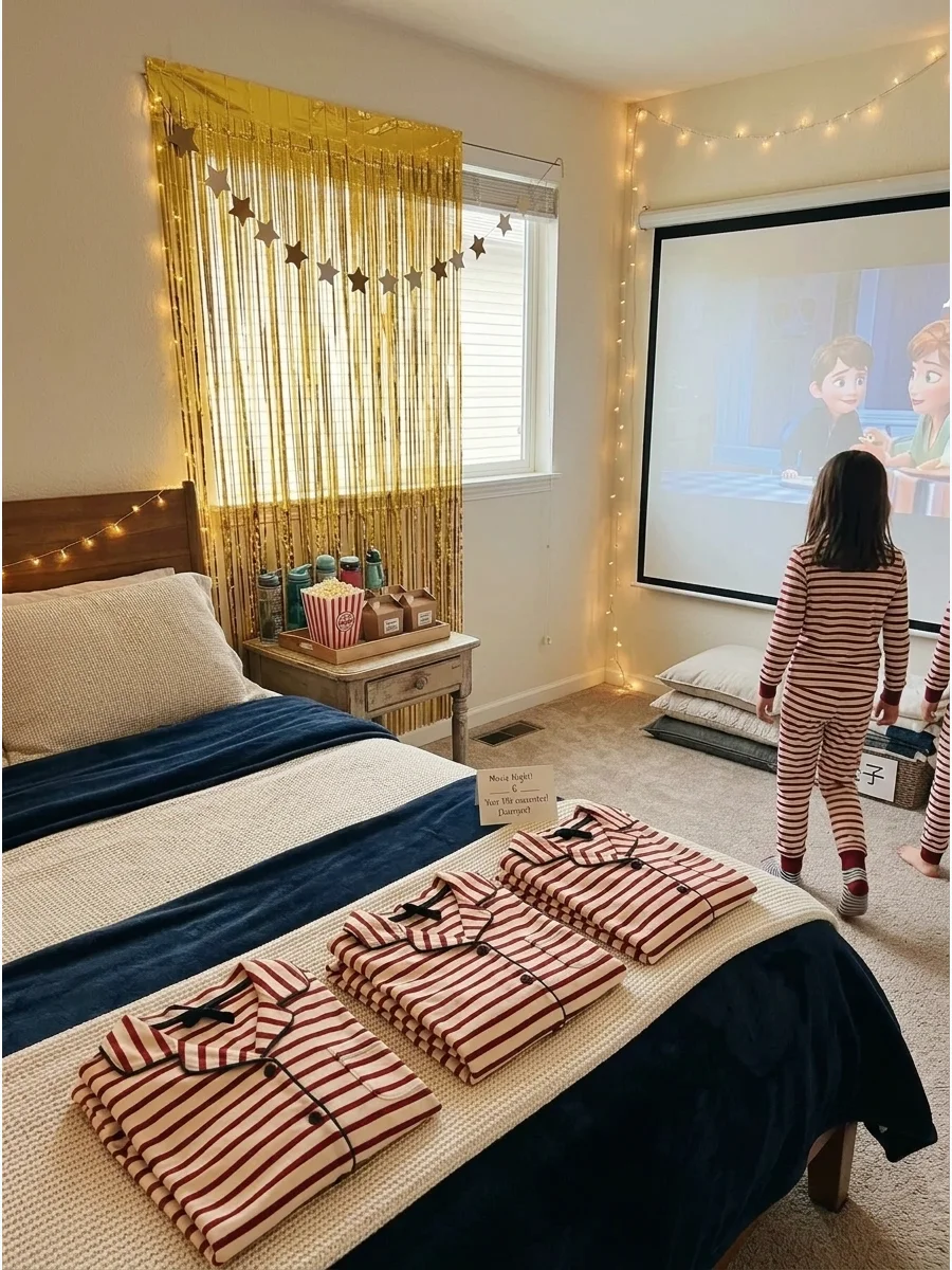 Movie Night With Matching Pajamas support view 1