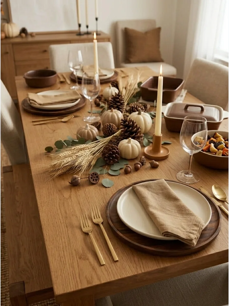 Create a Brown and Cream Tablescape support view 1