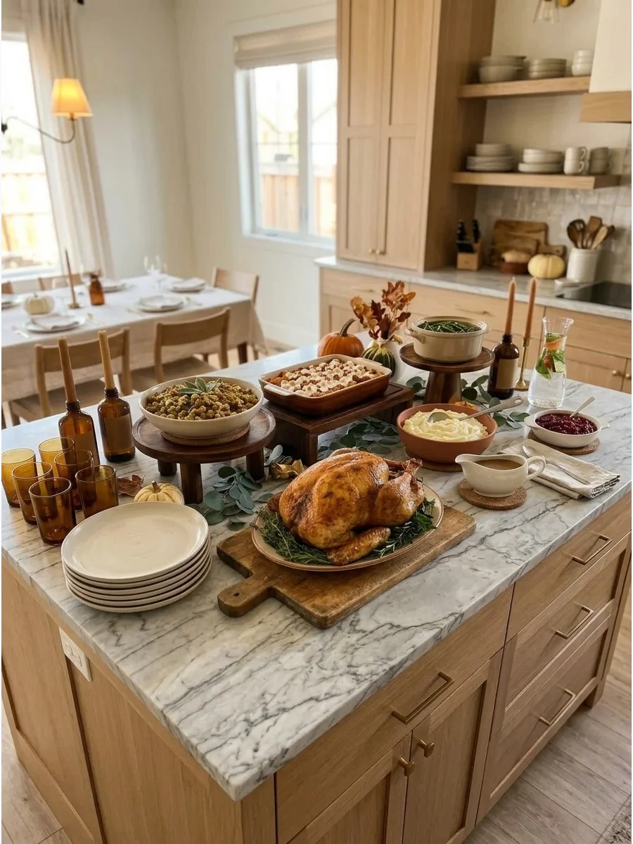 Use the Kitchen Island as a Buffet support view 1
