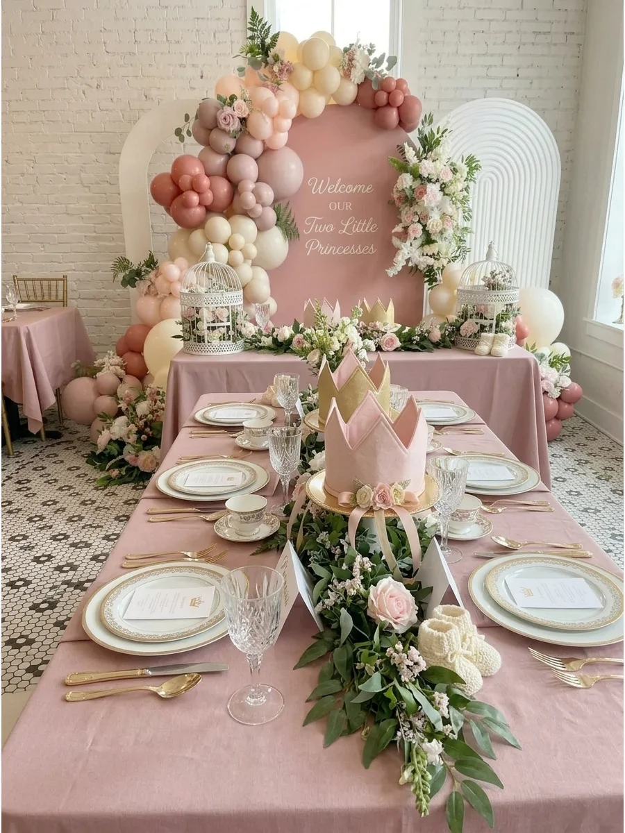 Two Little Princesses Baby Shower support view 1
