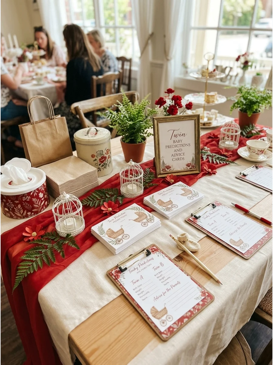 Simple Cleanup Station twin baby shower ideas