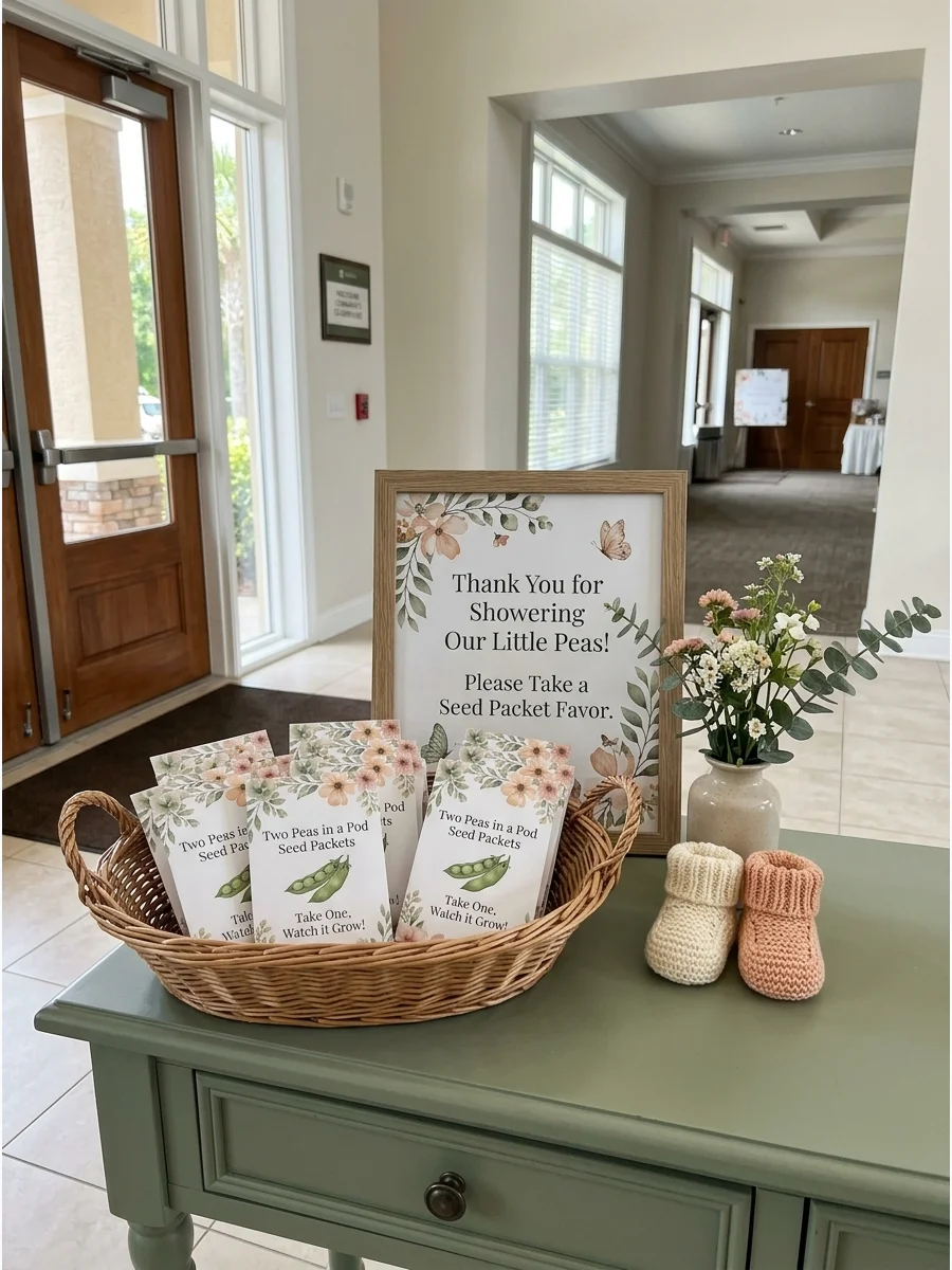 Simple Welcome Detail twin baby shower ideas