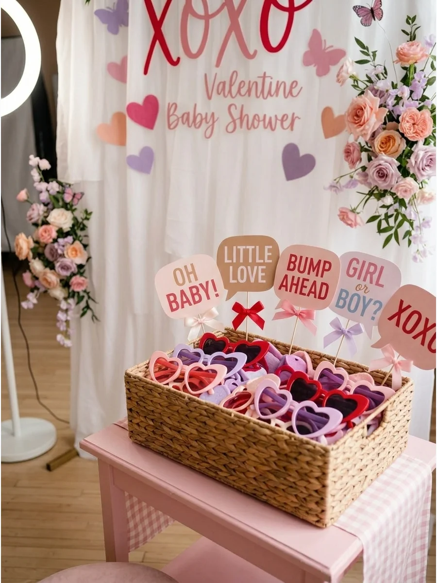 Valentine Baby Shower Photo Booth support view 1