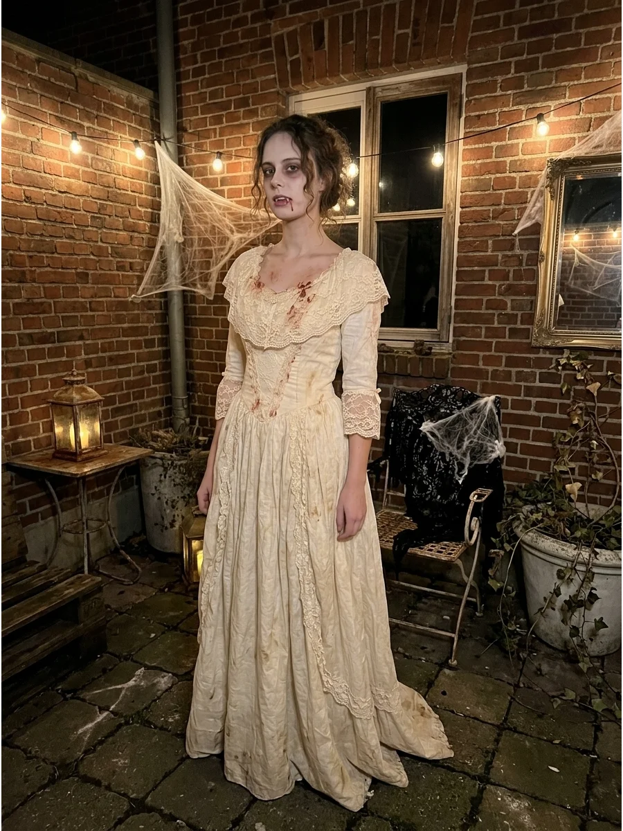 Victorian Vampire in White support view 1