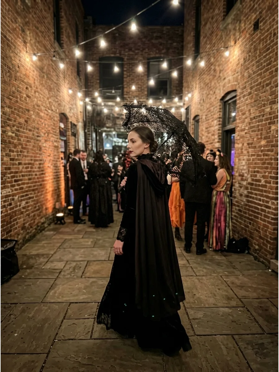 Victorian Vampire With Parasol support view 1