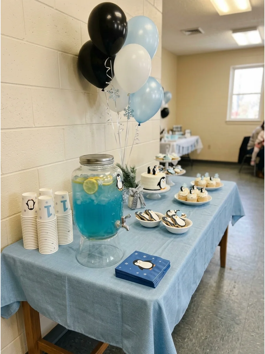 Penguin First Birthday Party support view 1