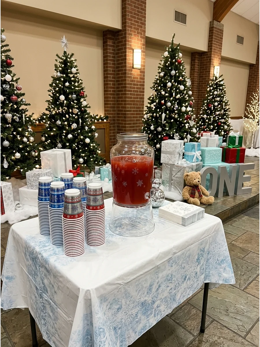 Theme Drink Station christmas birthday party 1st