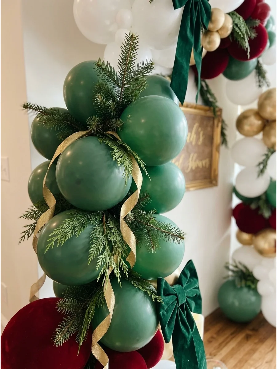 Christmas Bridal Shower Balloon Backdrop support view 1