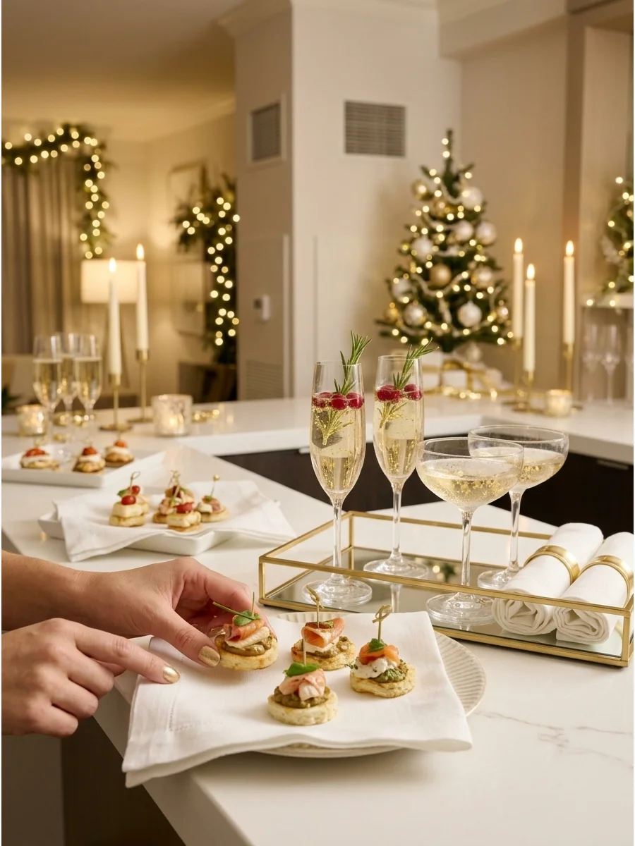 White and Gold Christmas Cocktail Party support view 1