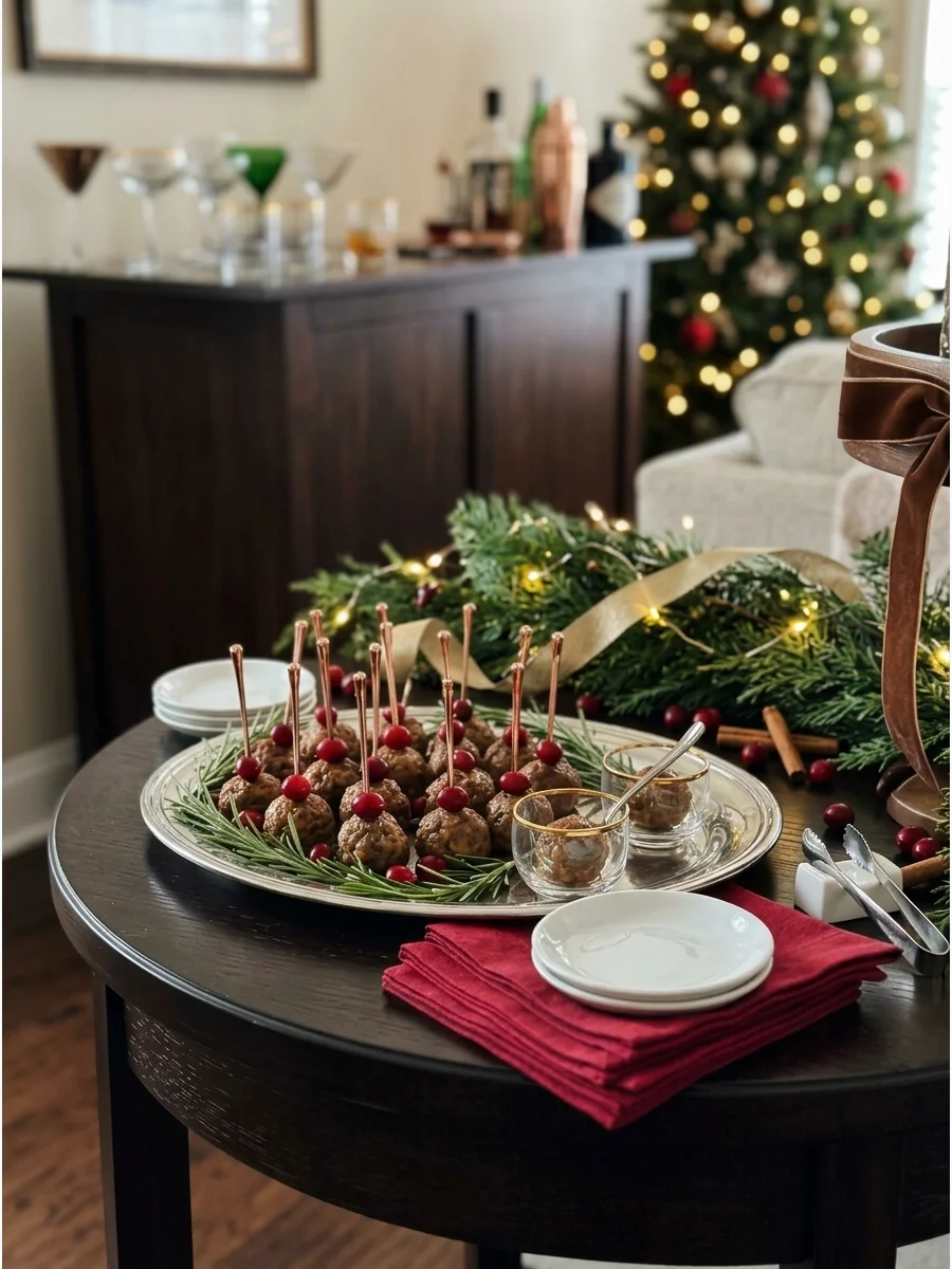 Christmas Cocktail Party With Small Food Stations support view 1