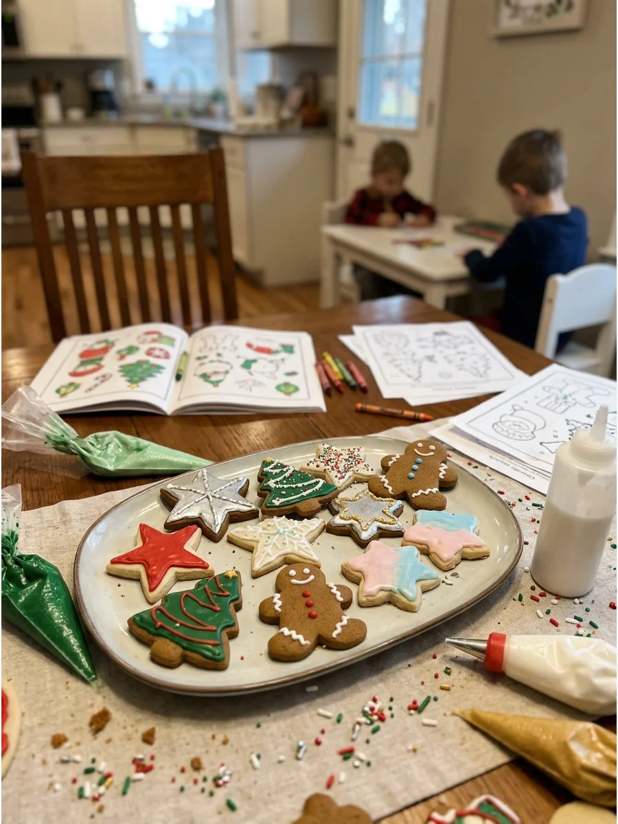 Iced Theme Cookies Christmas cookie decorating party ideas