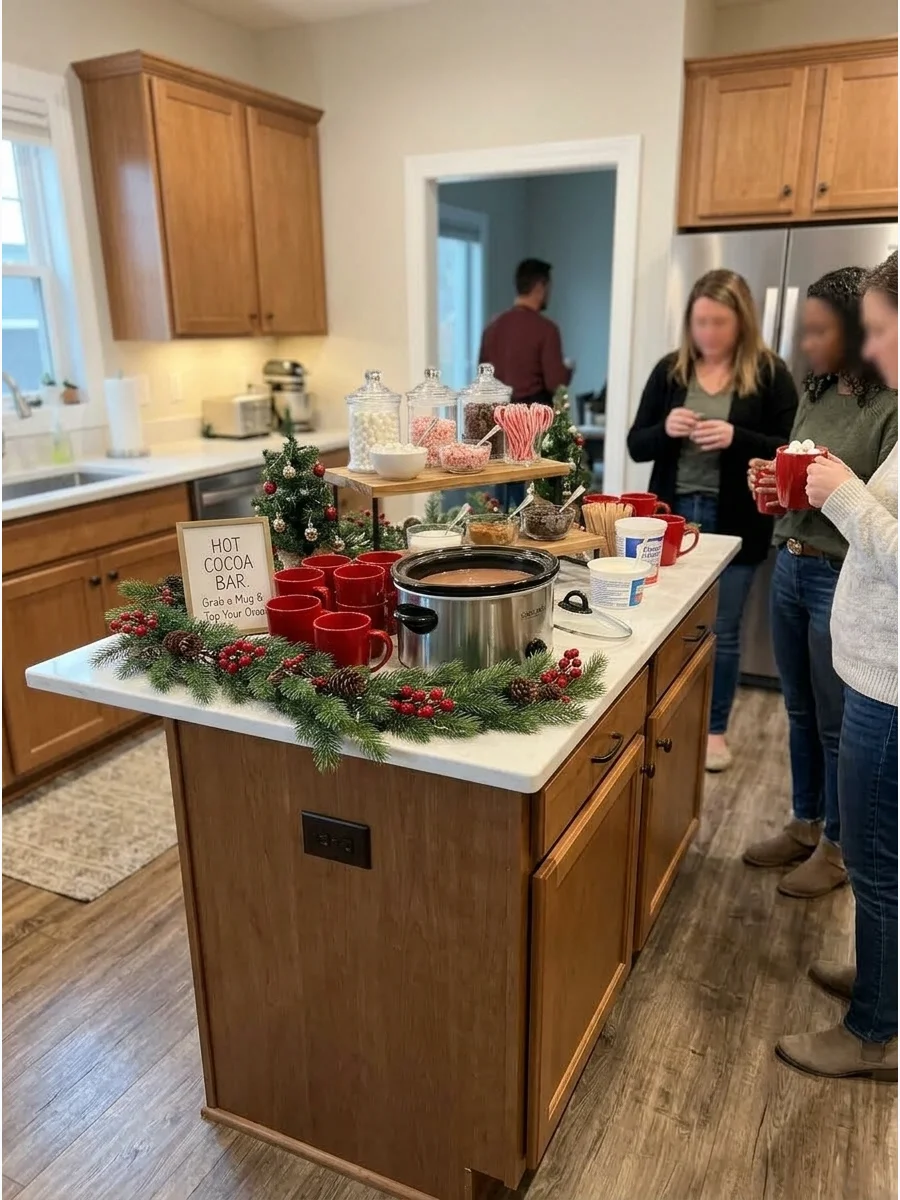Classic Red and Green Christmas Hot Cocoa Bar support view 1