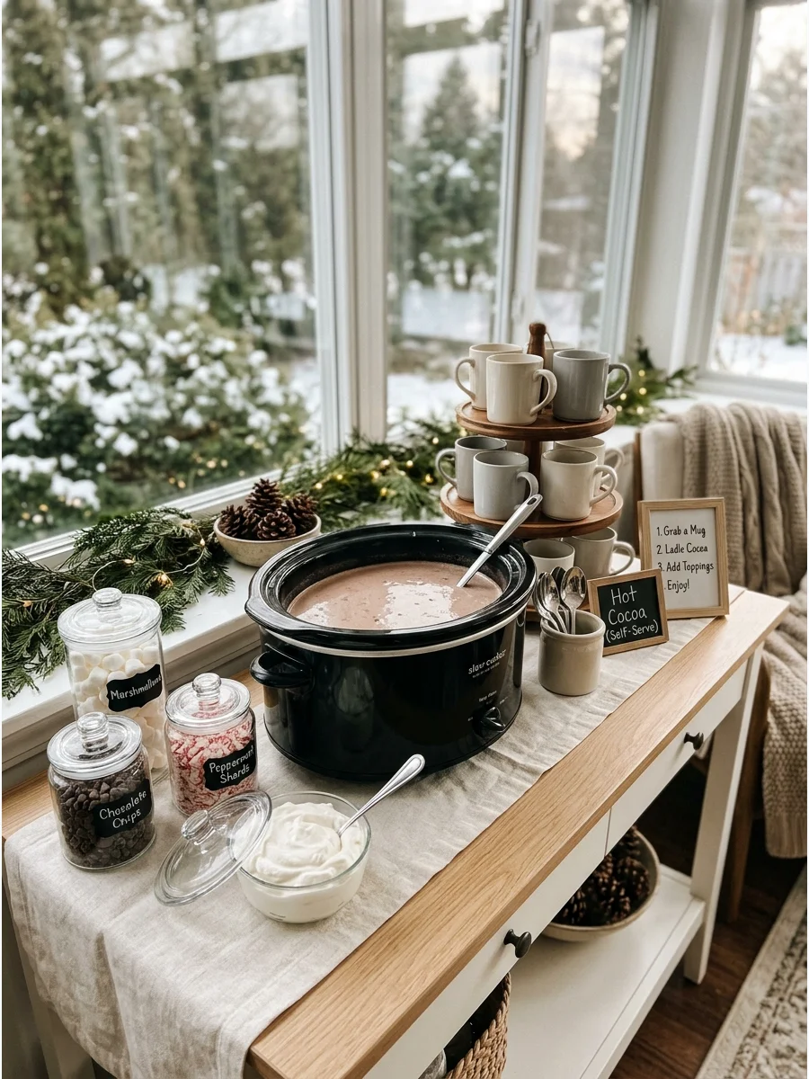 Budget Theme Feature Christmas hot cocoa bar