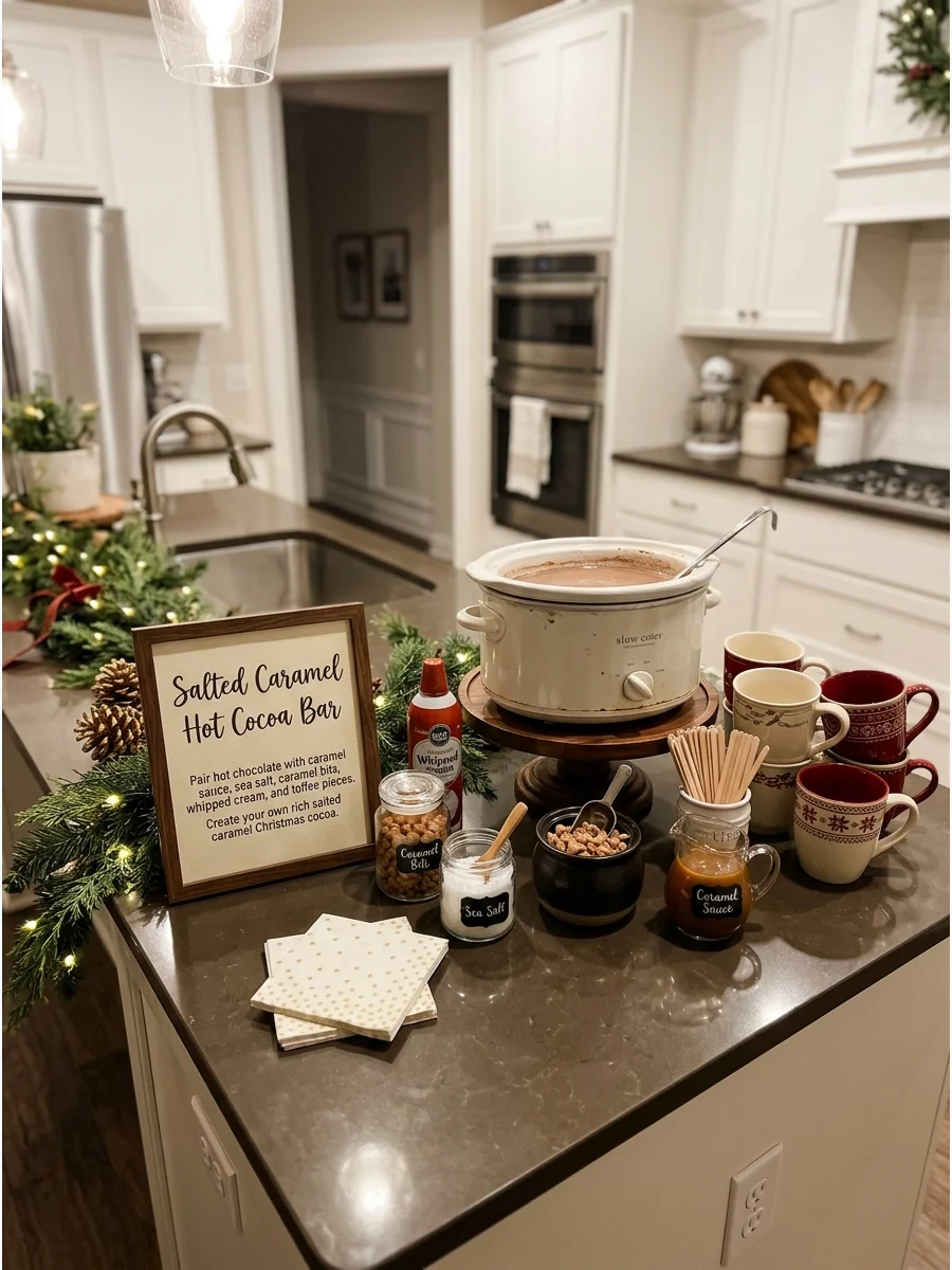 Simple Welcome Detail Christmas hot cocoa bar