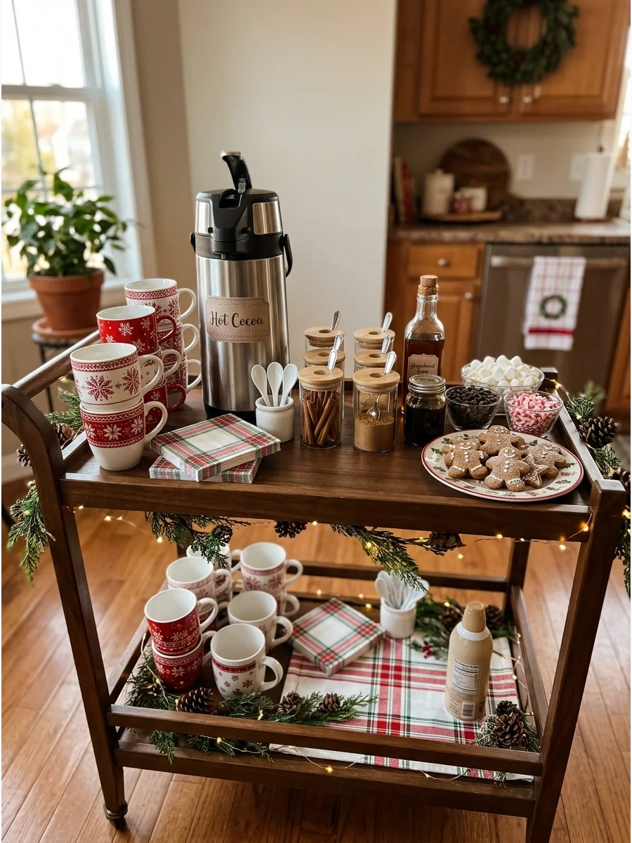 Theme Drink Station Christmas hot cocoa bar