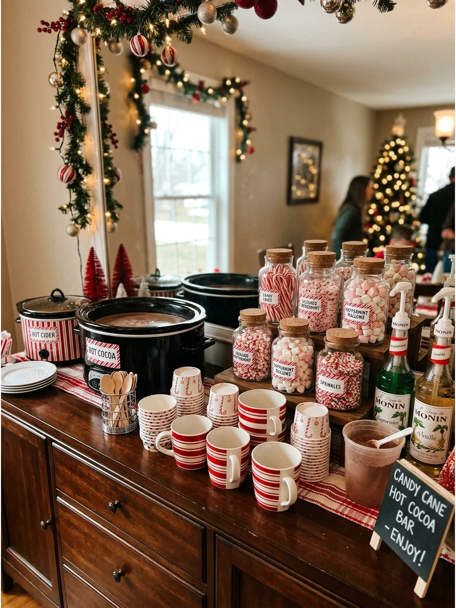 Main Party Table Christmas hot cocoa bar