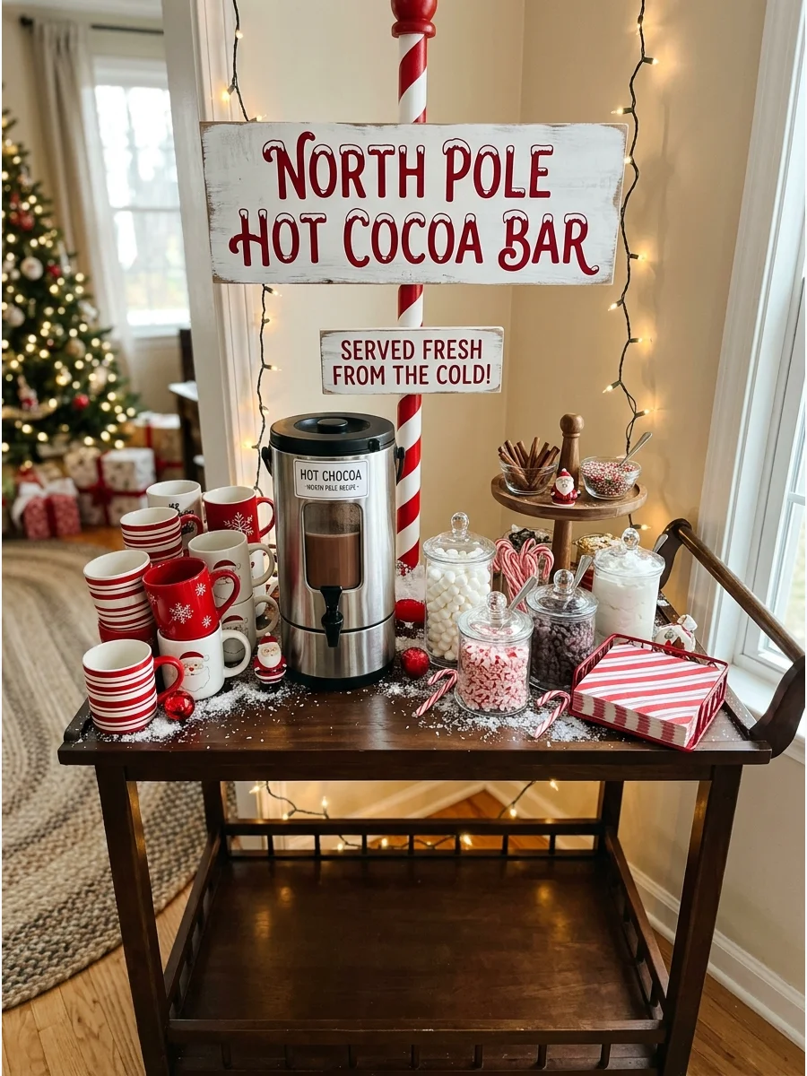 Theme Drink Station Christmas hot cocoa bar