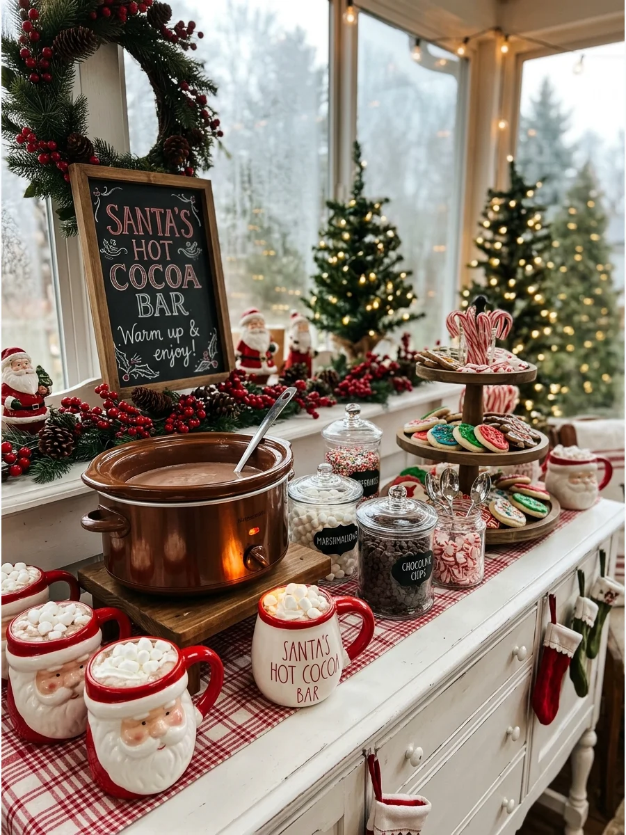 Small Party Dessert Christmas hot cocoa bar