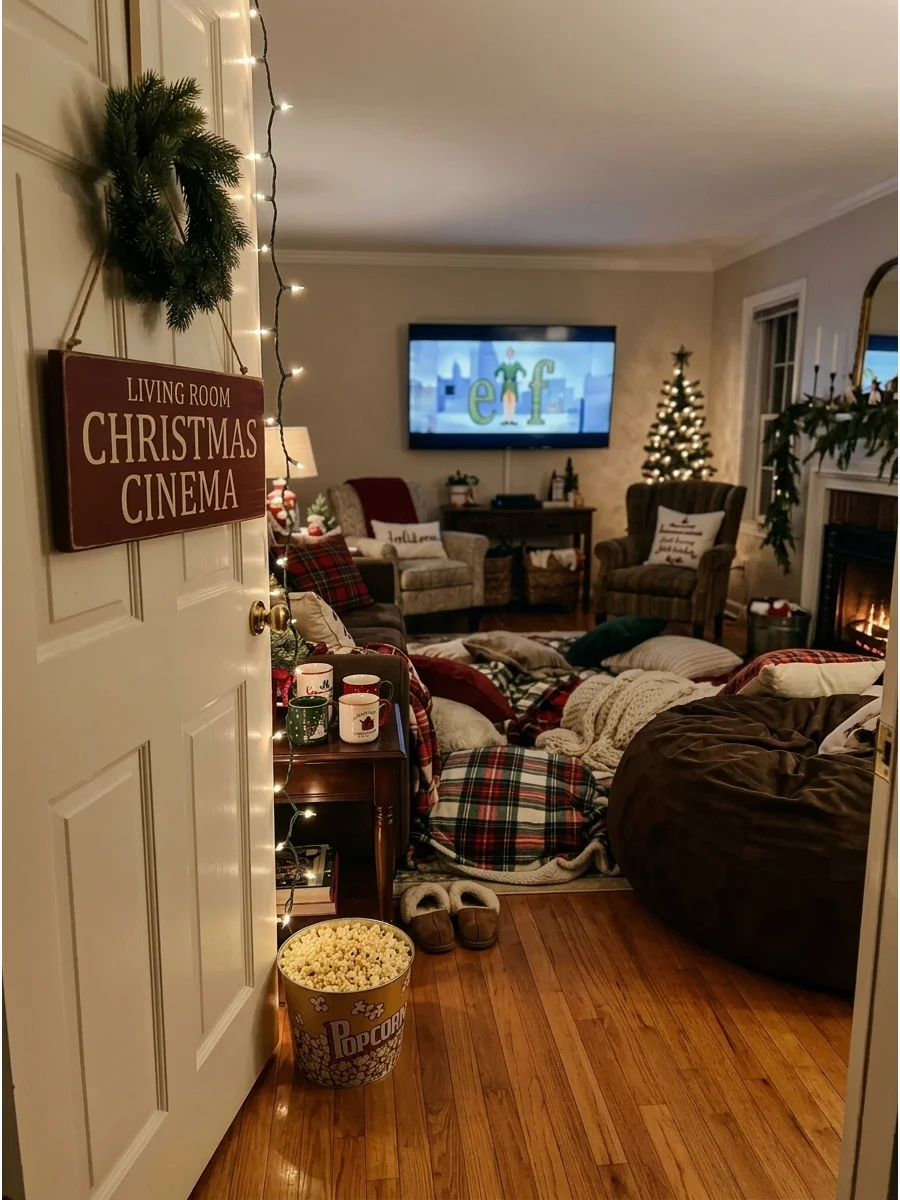 Living Room Christmas Cinema support view 1