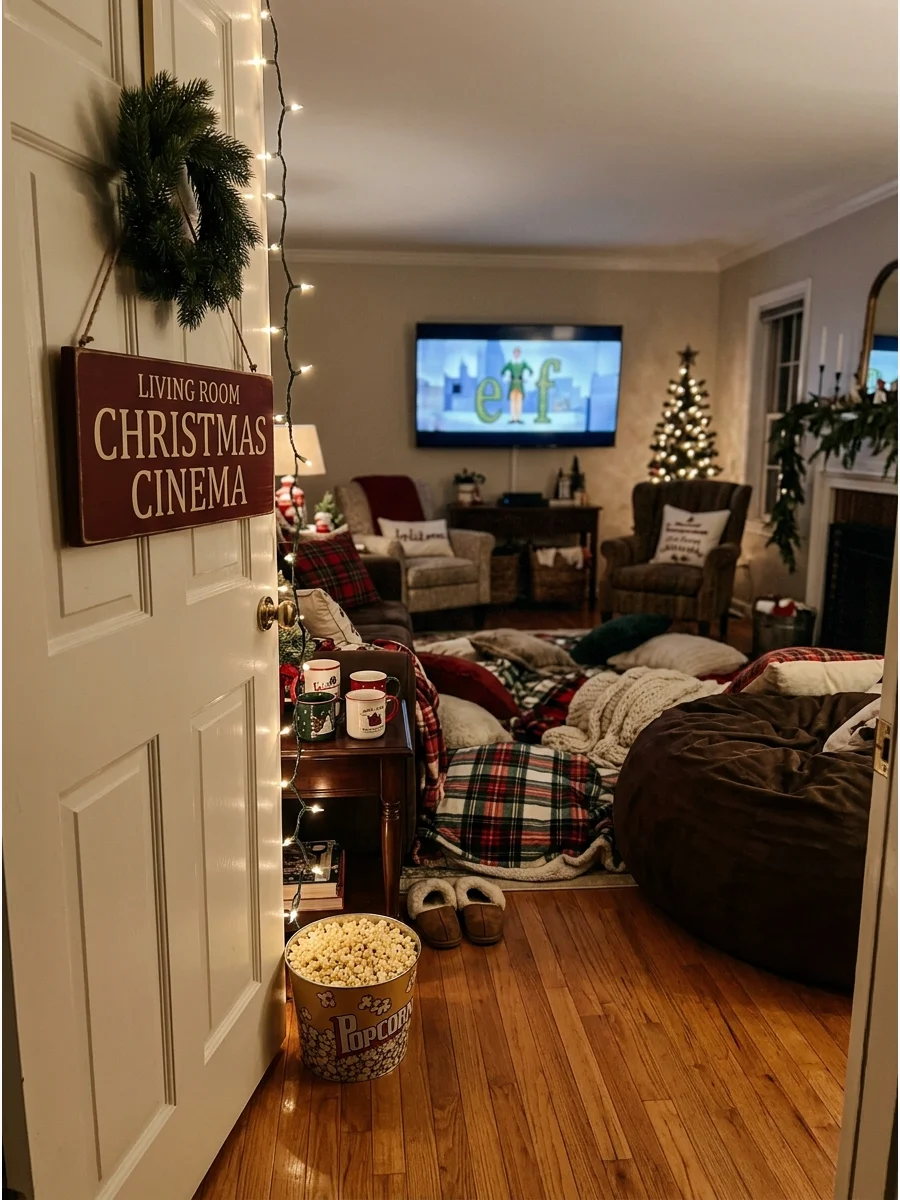 Simple Welcome Detail Christmas movie night party