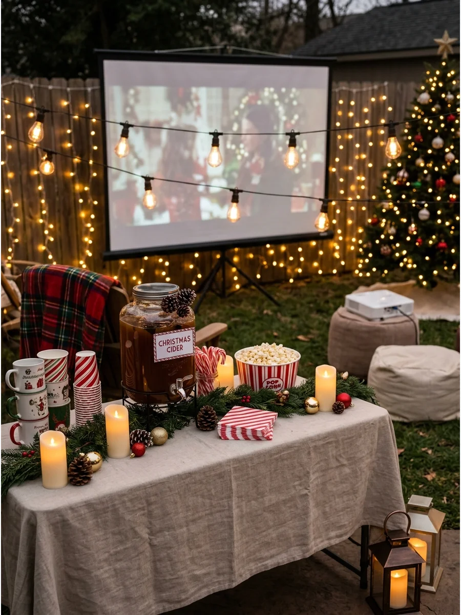 Theme Drink Station Christmas movie night party