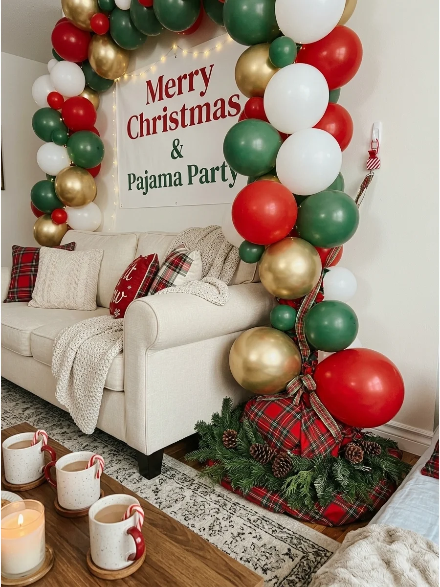 Christmas Pajama Party Balloon Backdrop support view 2