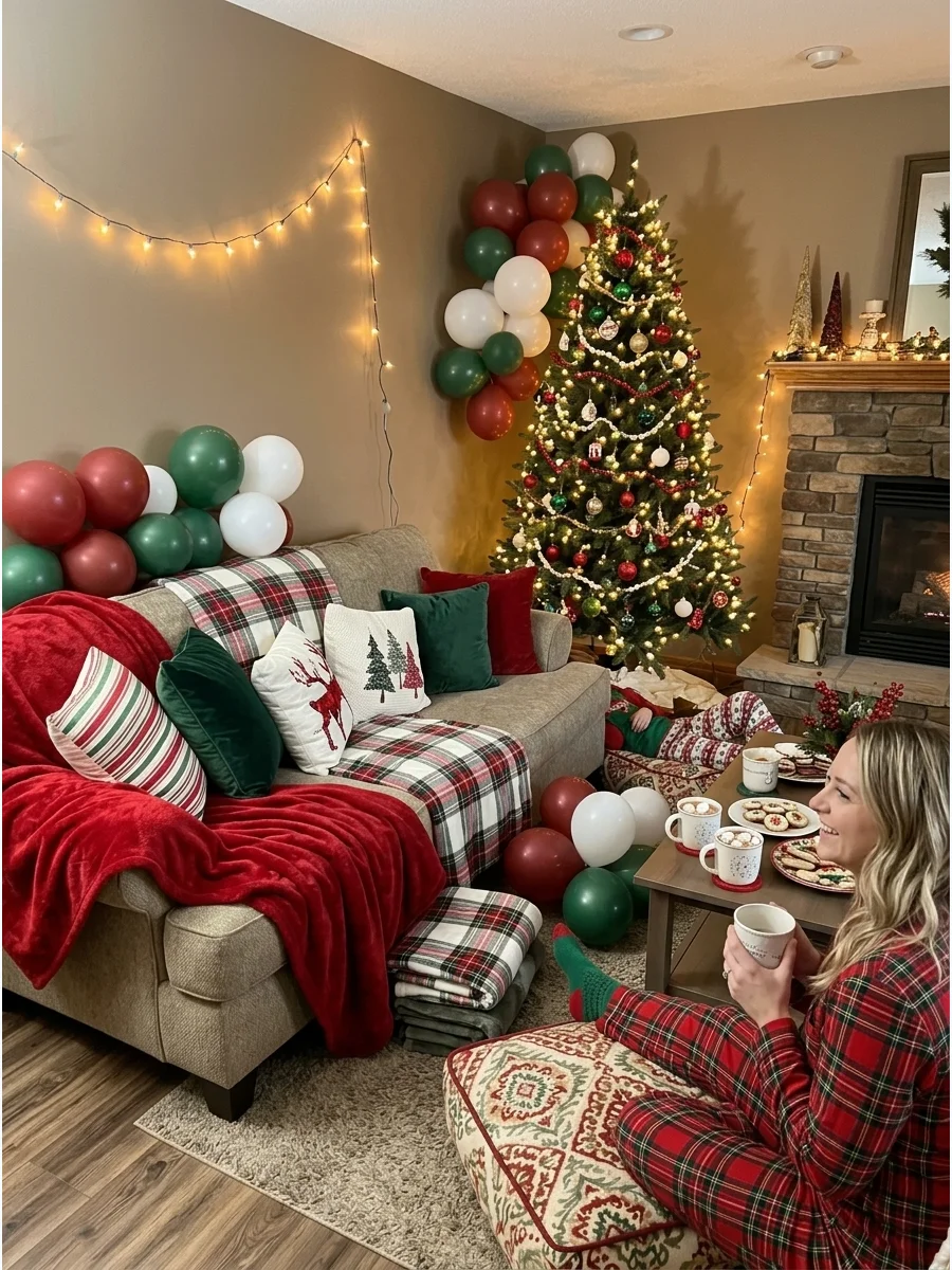Classic Red and Green Pajama Party support view 1
