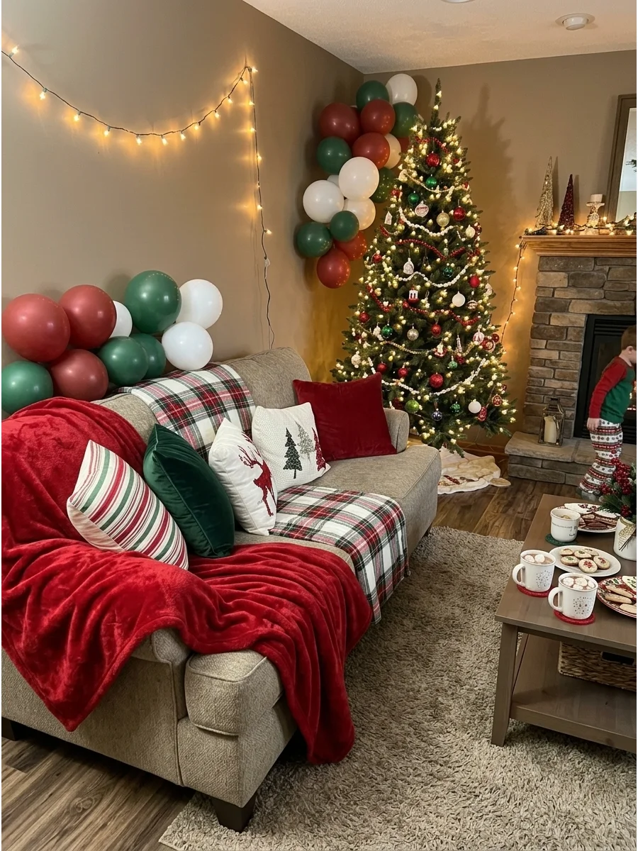 Classic Red and Green Pajama Party support view 2