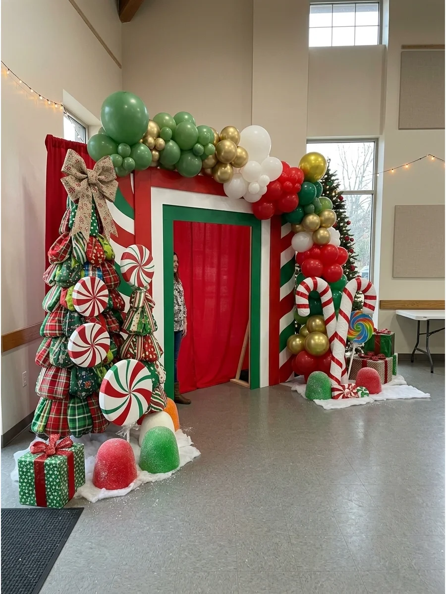 Christmas Candyland Backdrop support view 1