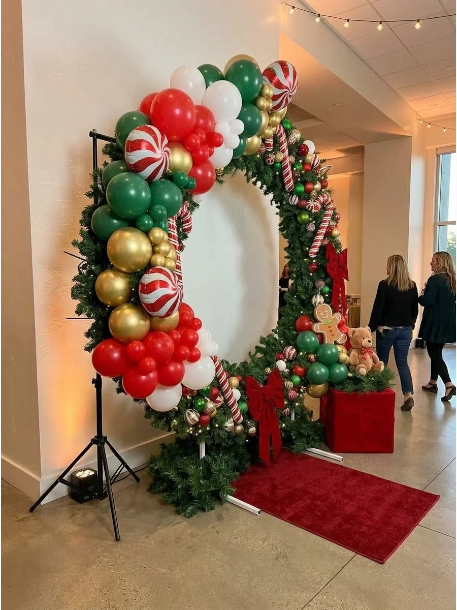 Christmas Wreath Photo Backdrop support view 1
