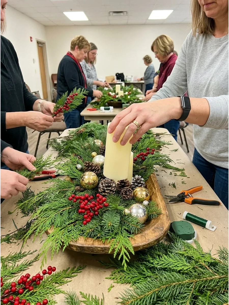 Dough Bowl Christmas Centerpiece support view 1