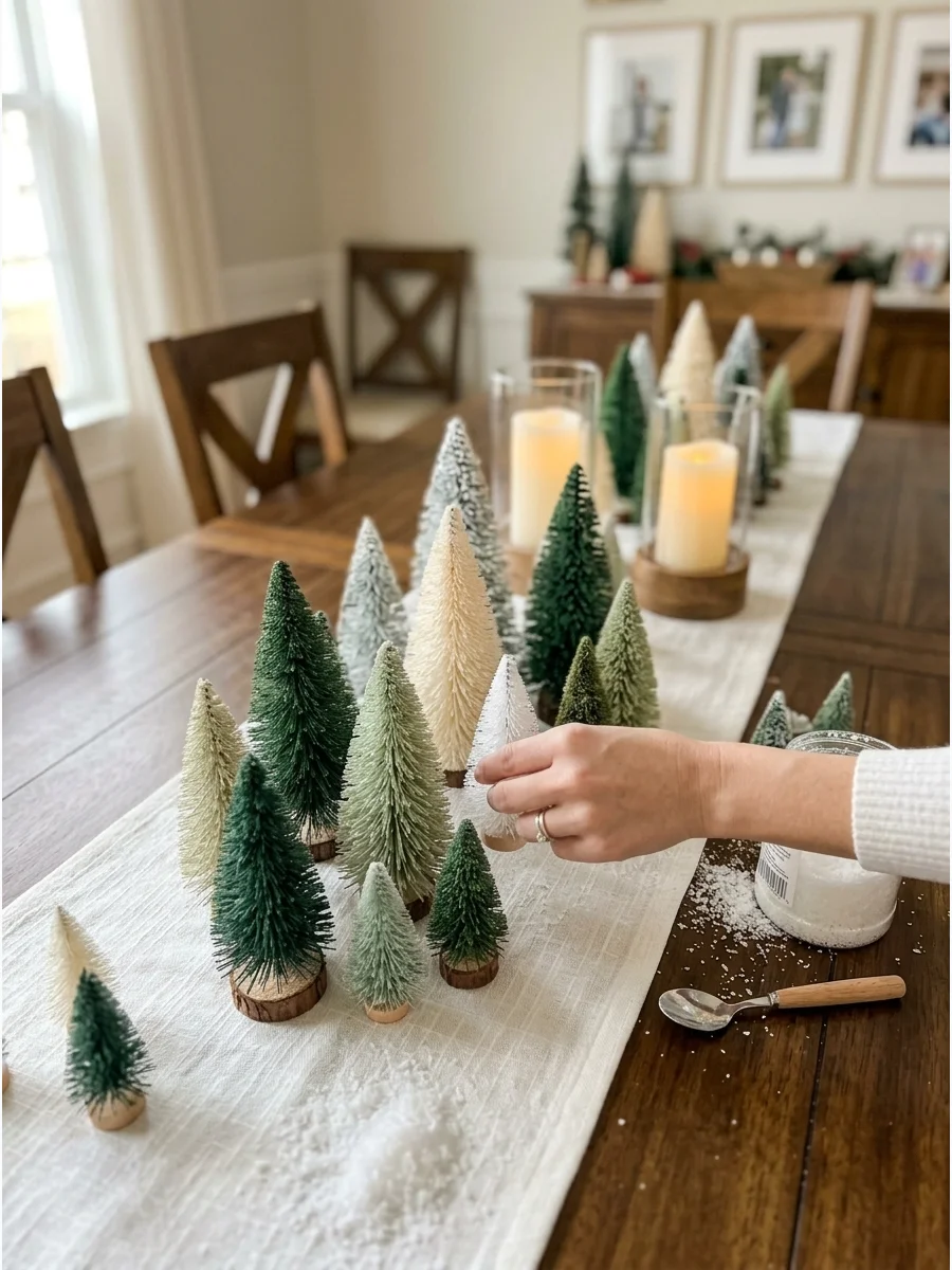 Mini Christmas Tree Forest Centerpiece support view 1