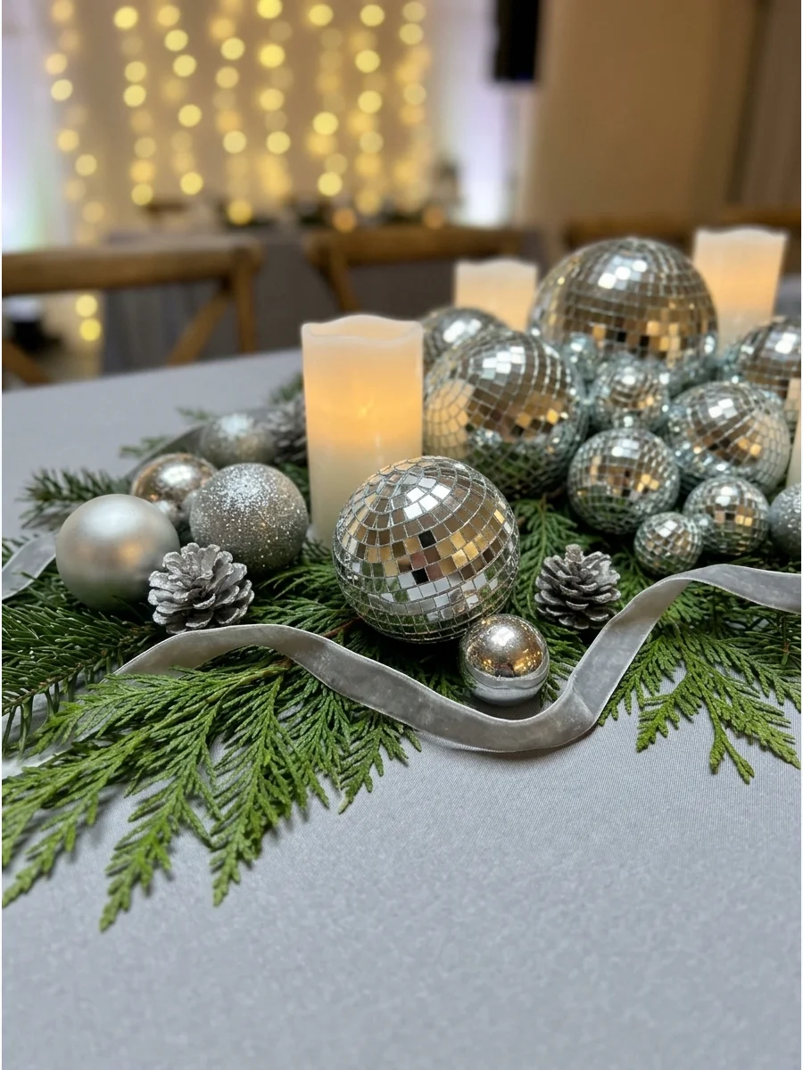 Disco Ball Christmas Centerpiece support view 1