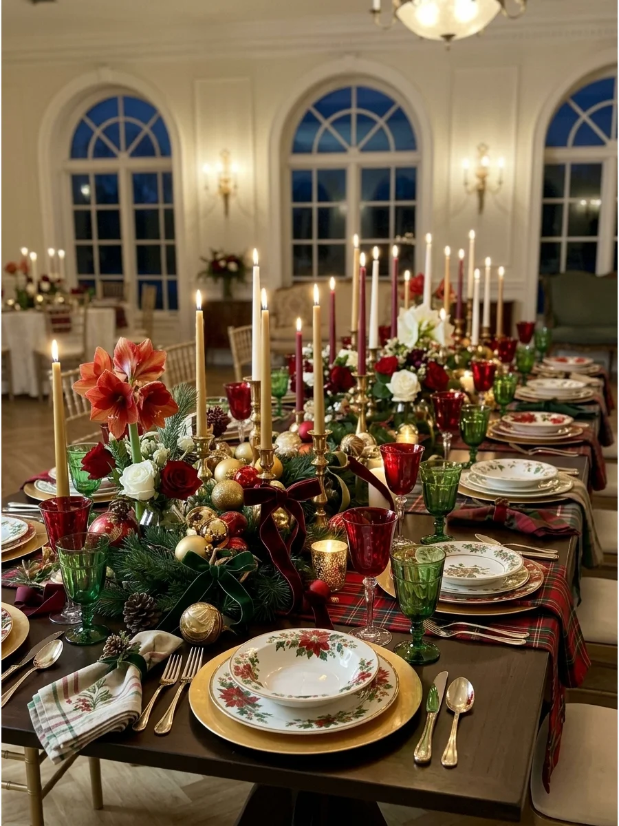 Maximalist Christmas Tablescape support view 1