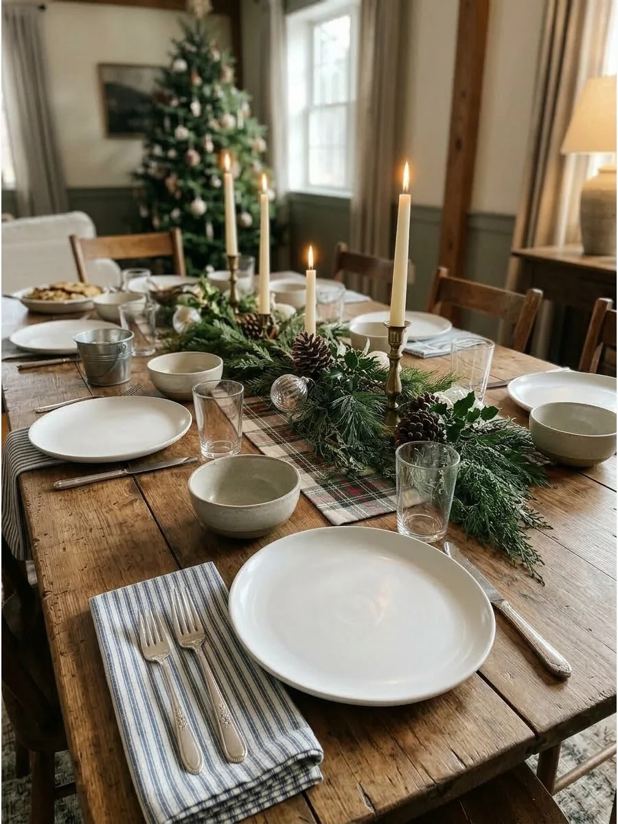 Christmas Farmhouse Table Setting support view 1