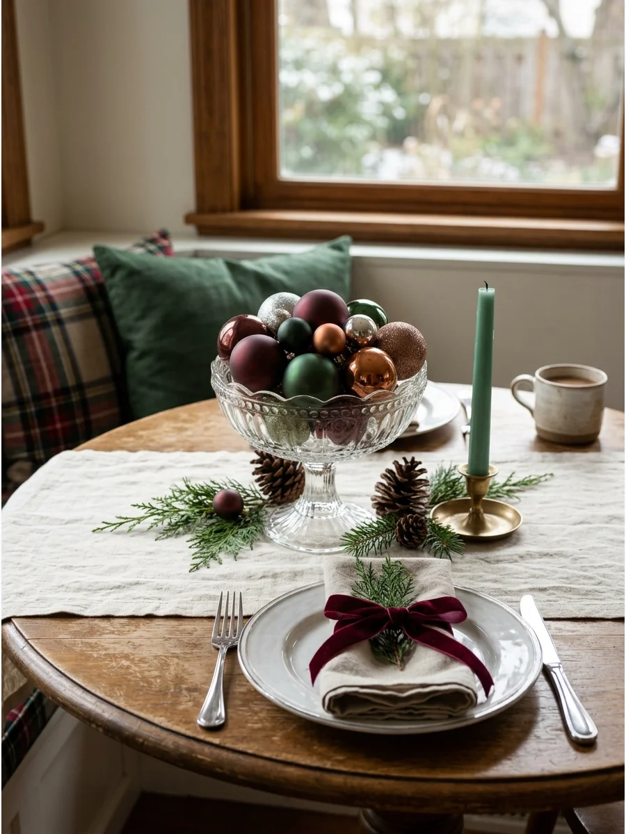Entry Detail Christmas table settings