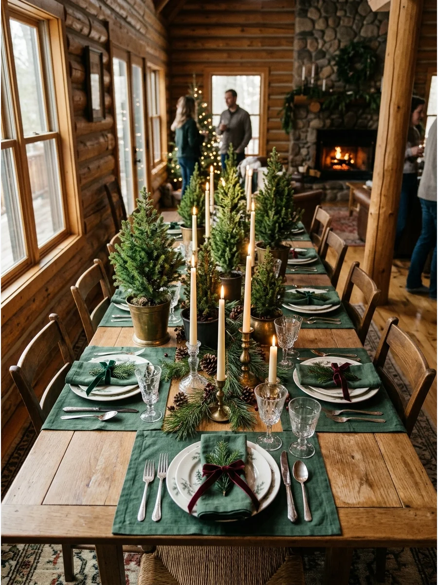 Entry Detail Christmas table settings
