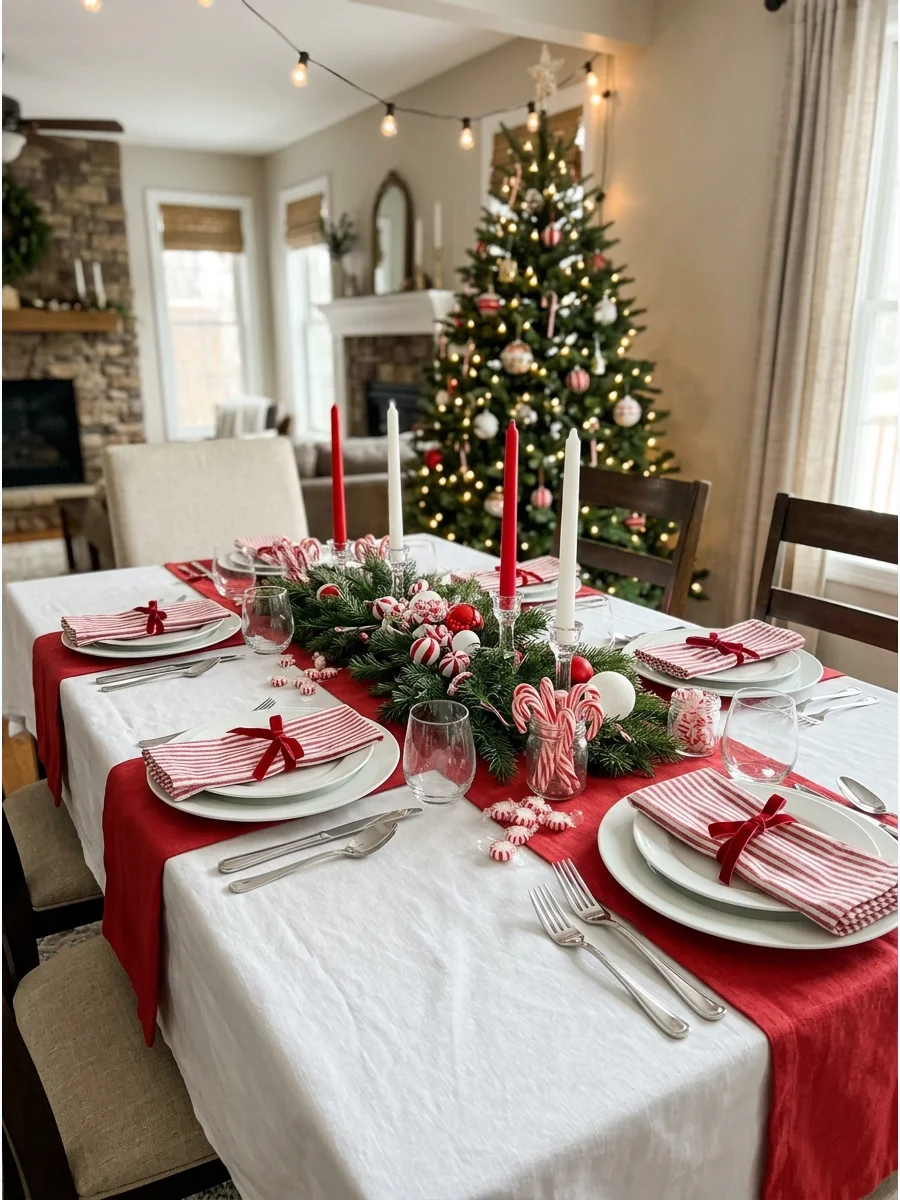 Main Backdrop Christmas table settings