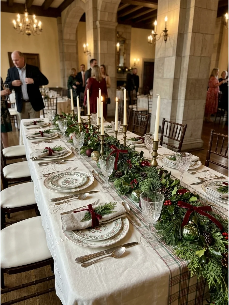 Vintage Christmas Table Setting support view 1