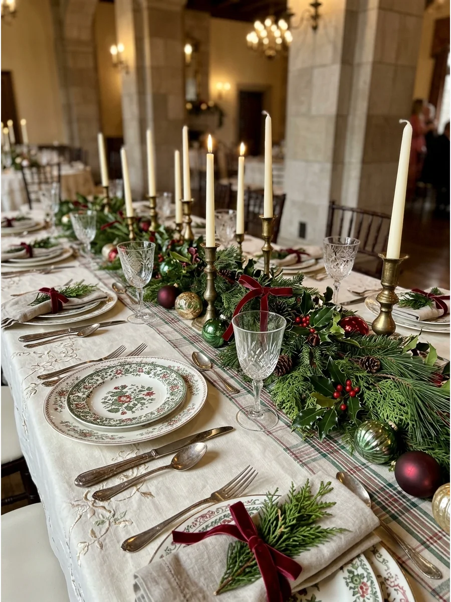 Entry Detail Christmas table settings