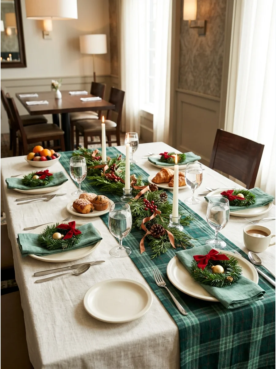 Main Backdrop Christmas table settings