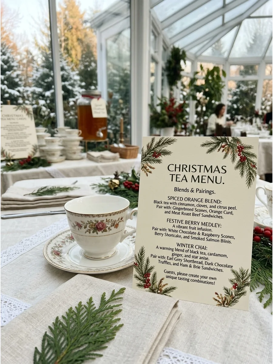 Christmas Tea Menu Cards support view 1