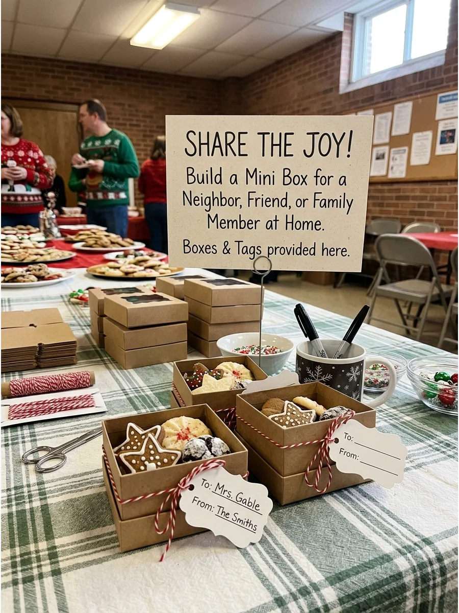 Small gift boxes for sharing cookies with others.