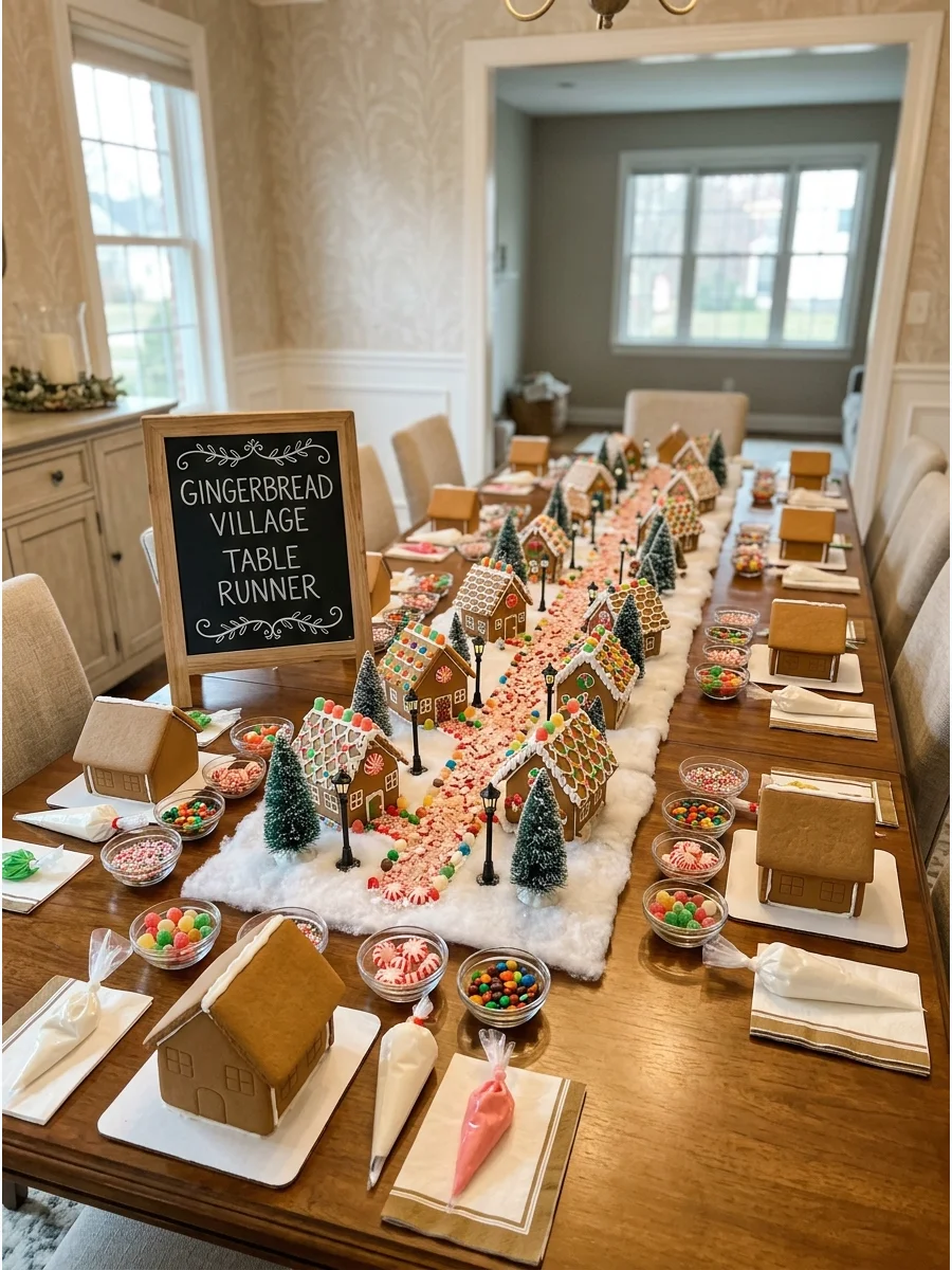 Simple Welcome Detail gingerbread house party