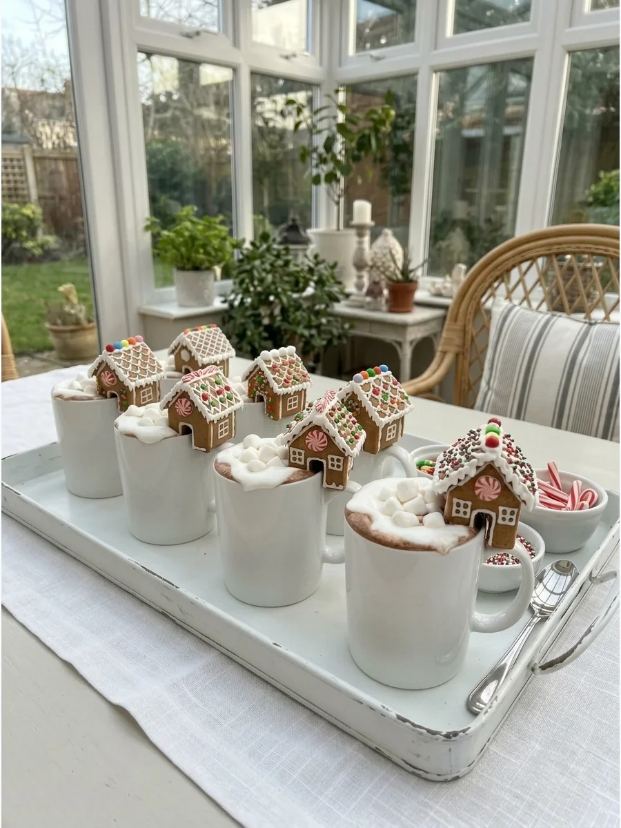 Mini Gingerbread House Mug Toppers support view 1